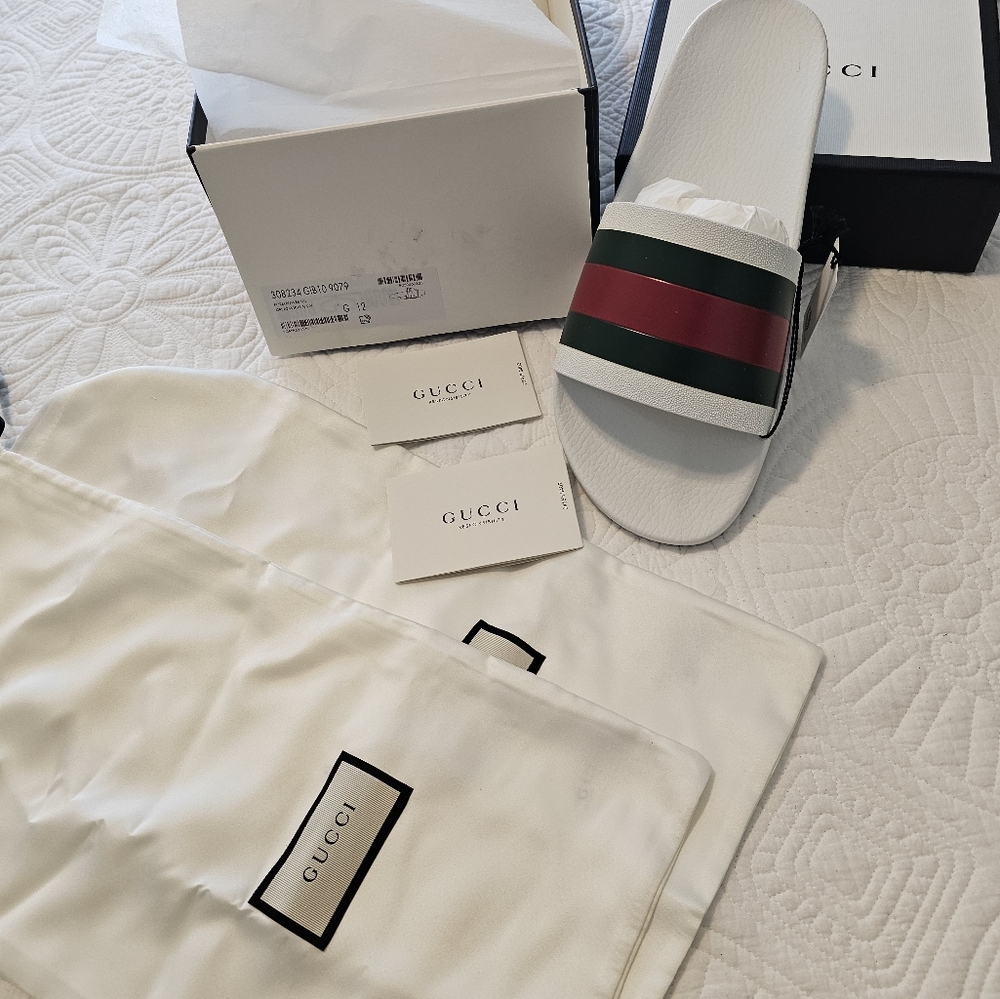 Gucci Signature Stripe Slide Sandals